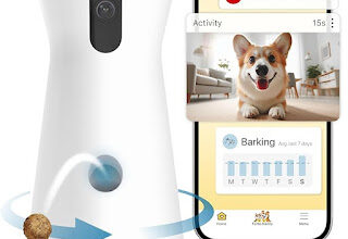 Furbo 360° Dog Camera + Nanny Bundle: Home Security & Dog Safety Alerts, Rotating Pet Treat Dispenser Camera with Speaker, Smart Home Indoor Cam w Phone App!