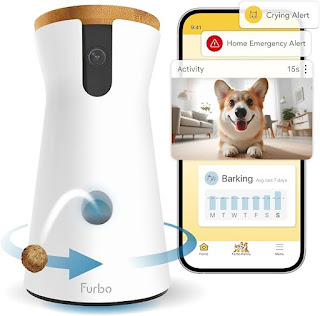 Furbo 360° Dog Camera + Nanny Bundle: Home Security & Dog Safety Alerts, Rotating Pet Treat Dispenser Camera with Speaker, Smart Home Indoor Cam w Phone App!