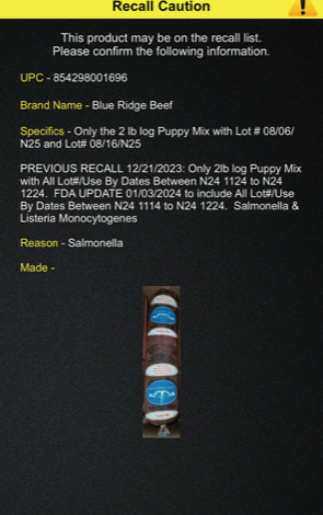 Blue Ridge Beef Dog Food Recall Blue Ridge Beef Dog Food Recall