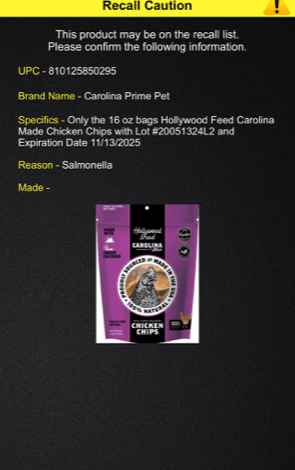 Carolina Prime Pet, Inc. Dog Treat Recall