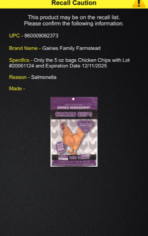 Gaines Family Farmstead Dog Treat Recall