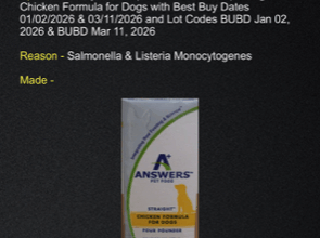 ANSWERS Pet Food Recall | September 2024
