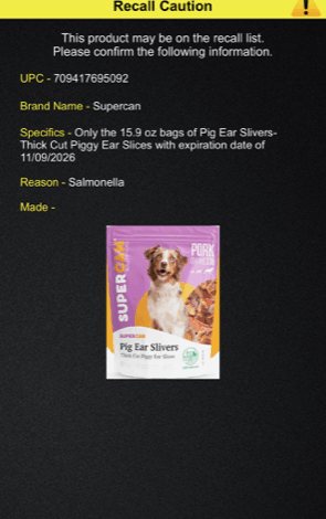 Supercan Dog Treat Recall | April 2025 Supercan Dog Treat Recall | April 2025