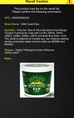 Wild Coast Raw Cat Food Recall Wild Coast Raw Cat Food Recall